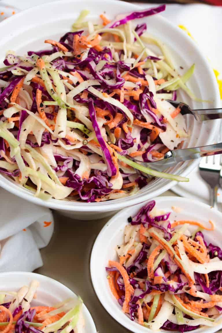 The BEST Creamy Coleslaw [Ready in 15 minutes] - Our Zesty Life
