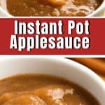 a close up of Instant Pot applesauce in a small white bowl