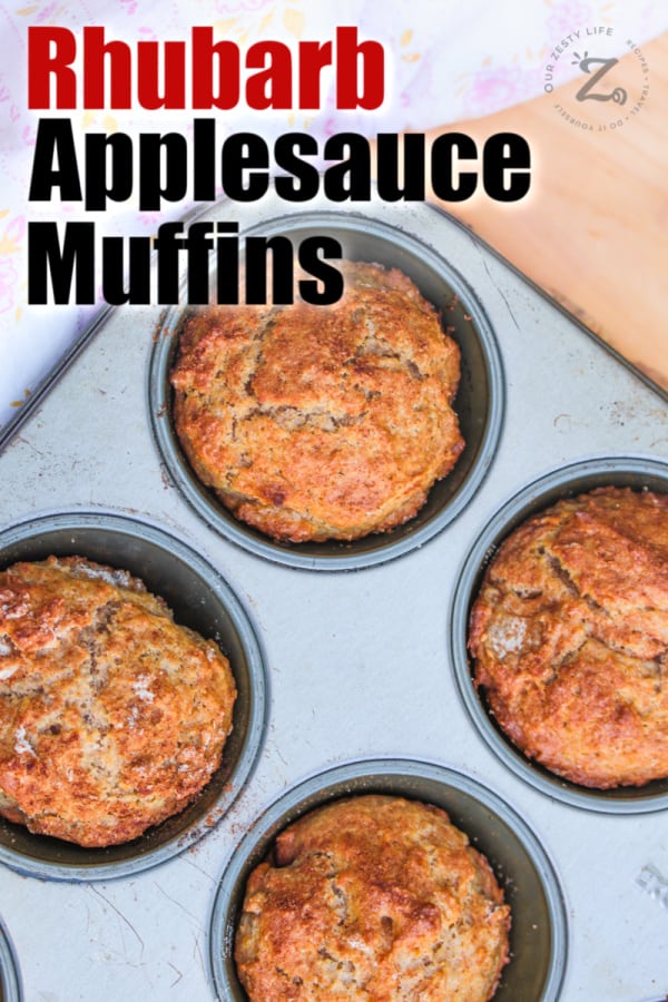 baked rhubarb applesauce muffin recipe a muffin tin
