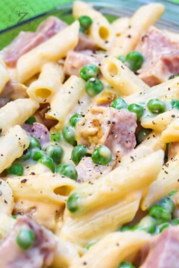 Ham And Pea Pasta Bake [Use Leftovers!] - Our Zesty Life