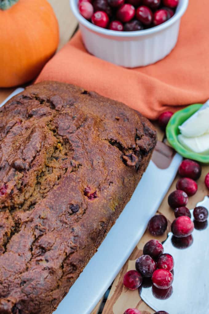 Pumpkin Cranberry Bread [15 minutes of prep!] - Our Zesty Life