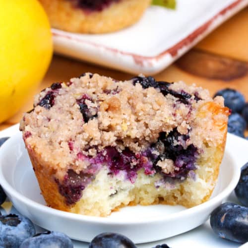 Blueberry Muffins With Crumb Topping [Blueberry Buckle] - Our Zesty Life