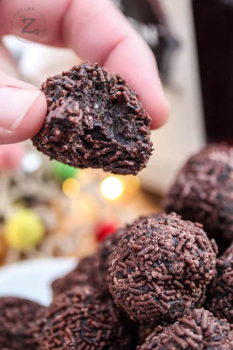 Chocolate Rum Balls [easy, NO BAKE] - Our Zesty Life