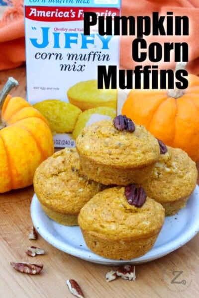 Pumpkin Cornbread Muffins [Jiffy Mix!] - Our Zesty Life