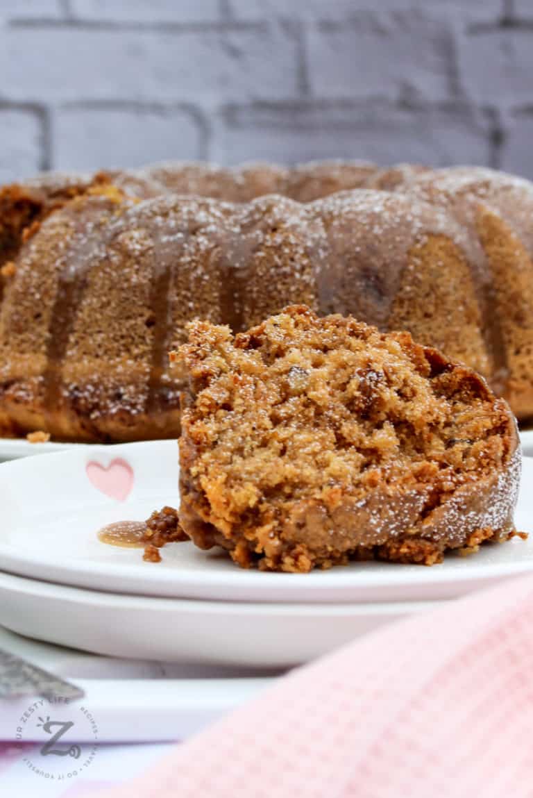 Apple Bundt Cake [With Glaze, Super Moist!] Our Zesty Life