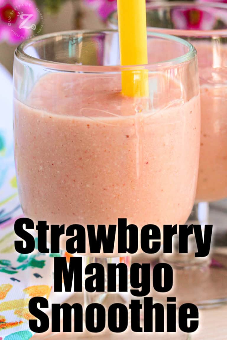 Strawberry Mango Smoothie [No Yogurt, With Coconut] - Our Zesty Life