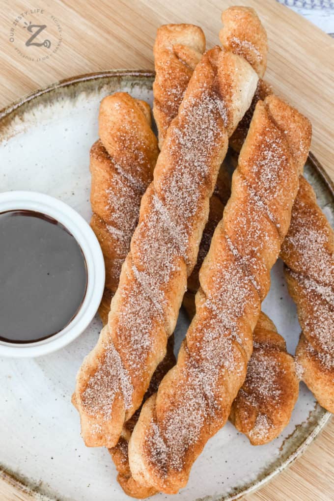 Baked Churros {Only 4 Ingredients!} - Our Zesty Life
