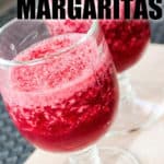 Cherry Margaritas in glasses with a title