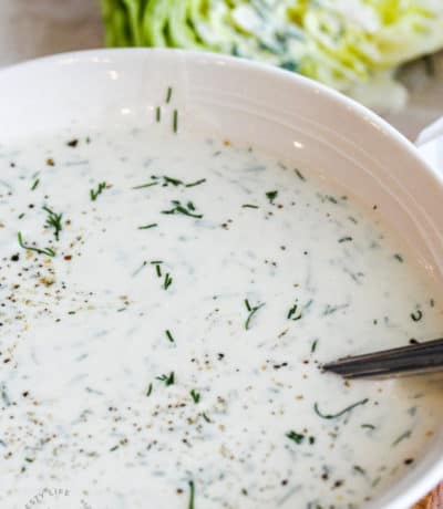close up of Dill Dressing in a bowl