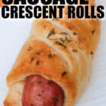 Sausage Crescent Rolls with a title