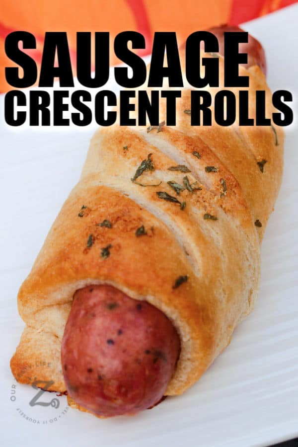 Sausage Crescent Rolls with a title