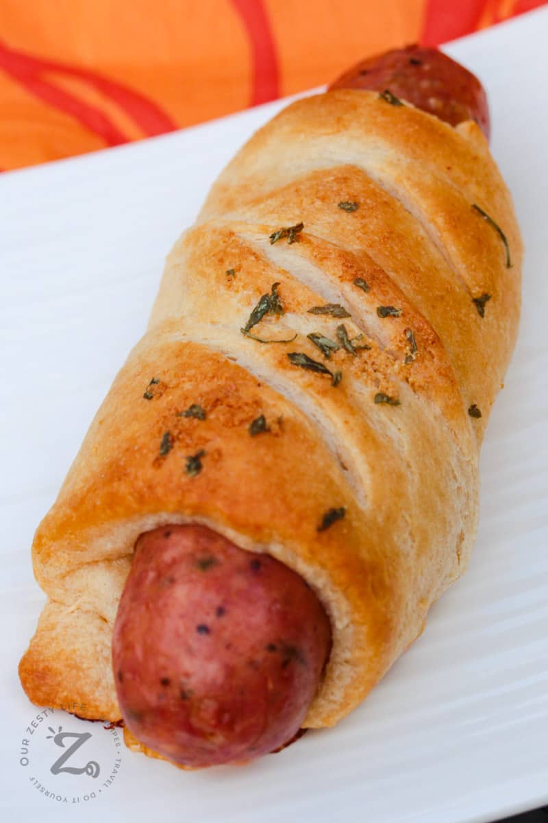 Sausage Crescent Rolls on a plate
