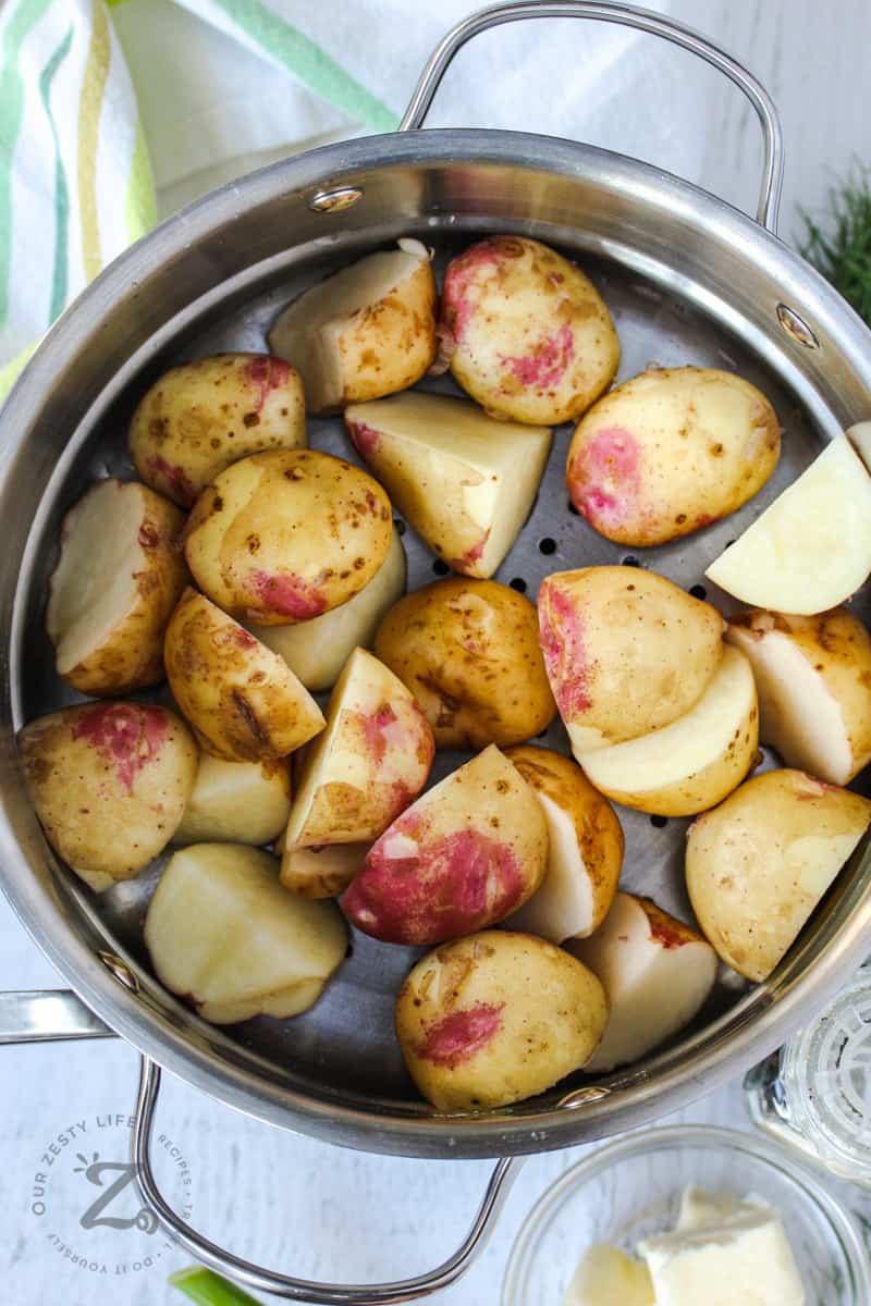 Baby Potatoes in a pot before cooking