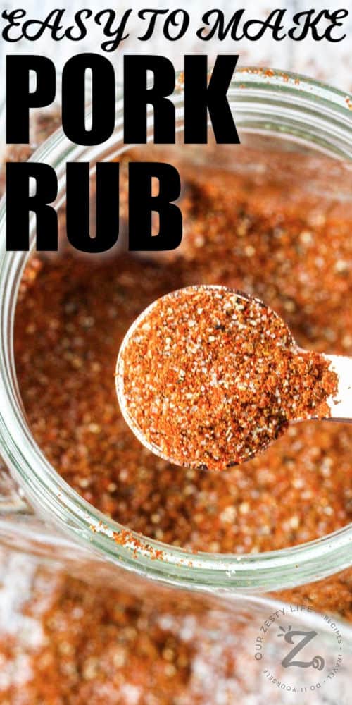 Pork Rub in a spoon with writing