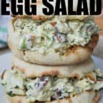 Smoked Egg Salad sandwich on a plate