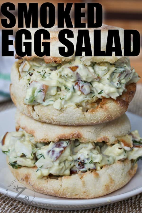 Smoked Egg Salad sandwich on a plate