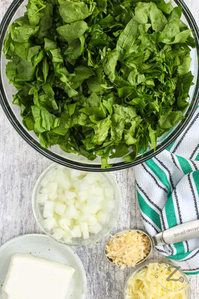 ingredients to make Hot Spinach Dip