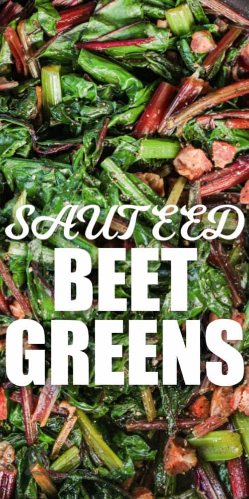 Sauteed Beet Greens with a title