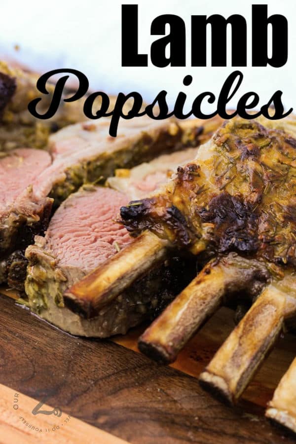 sliced Lamb Popsicles with a title