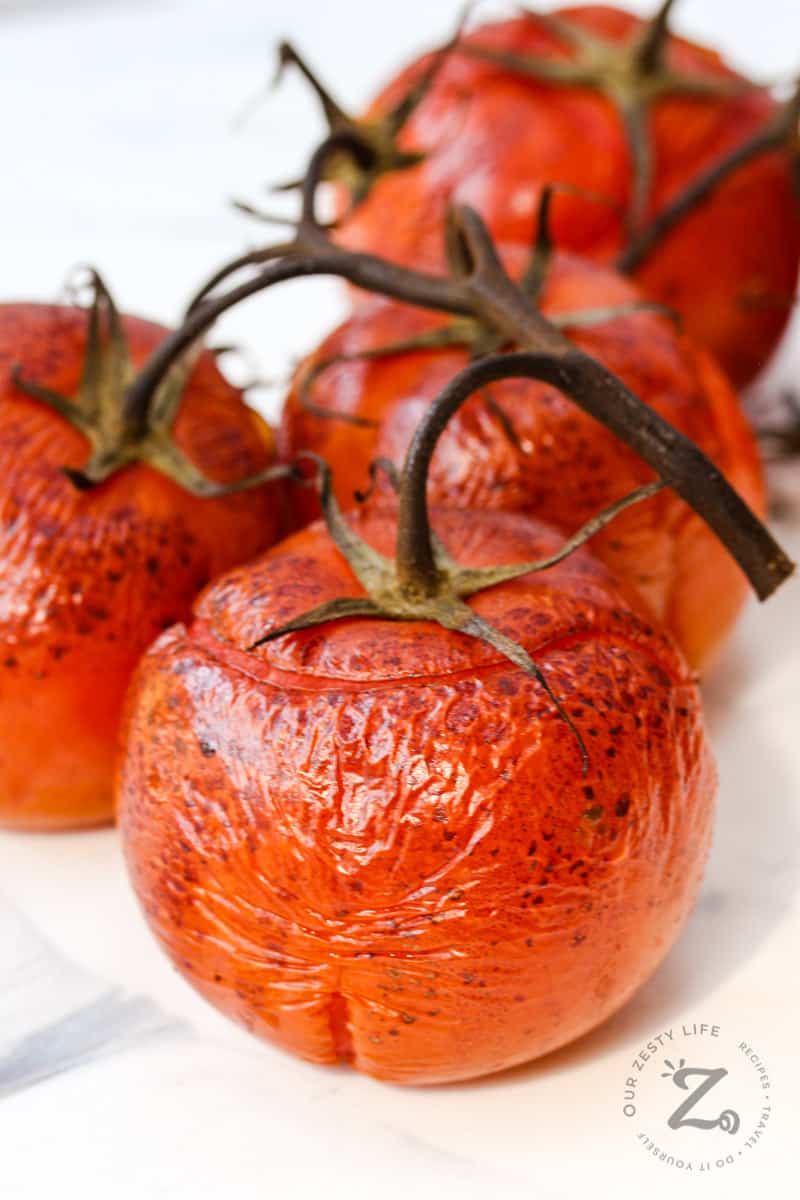 close up of Smoked Tomatoes