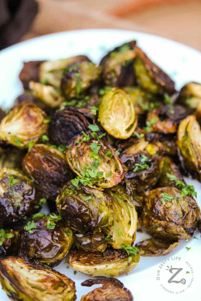 Crispy Brussels Sprouts on a plate