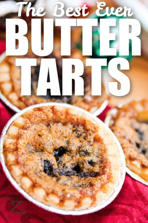 close up of Butter Tarts with a title