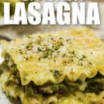 plate of Chicken Lasagna with writing