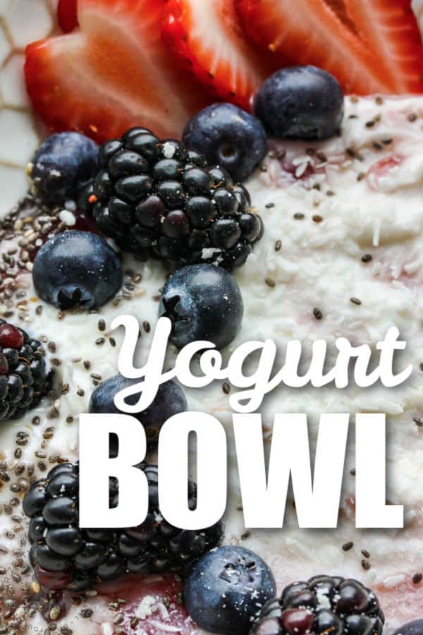 close up of Yogurt Bowl with a title