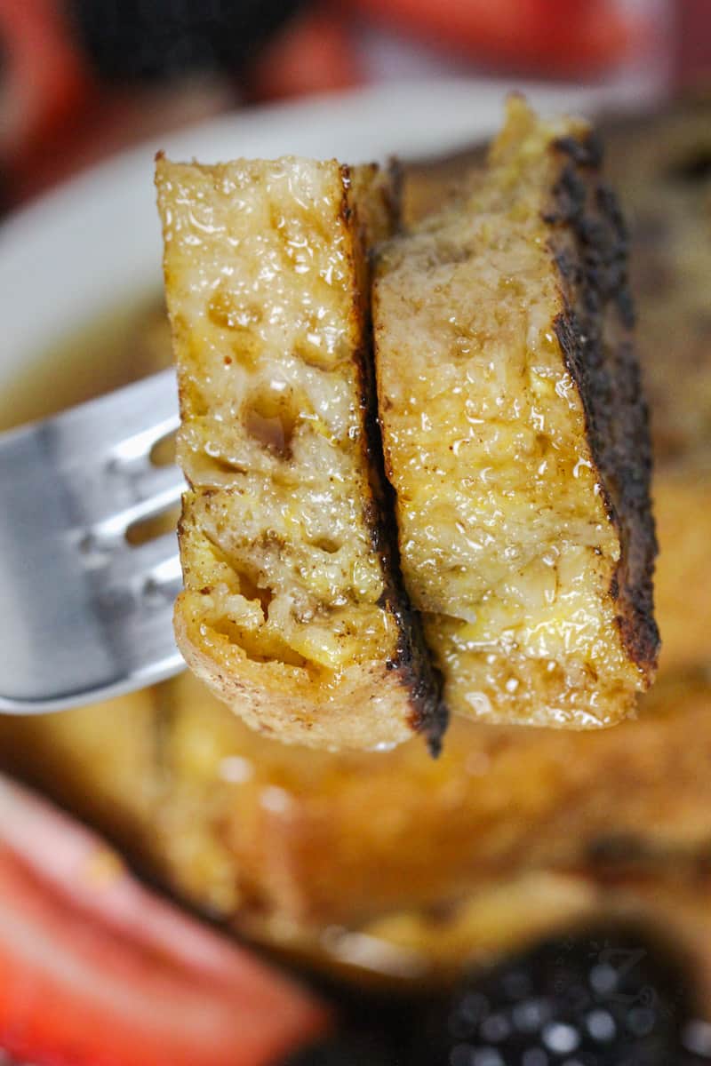 Sourdough French Toast on a fork