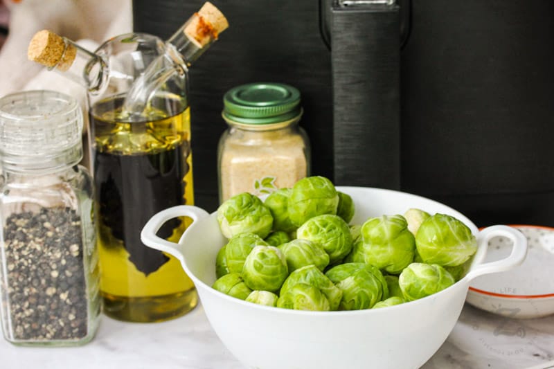 ingredients to make Air Fryer Brussels Sprouts