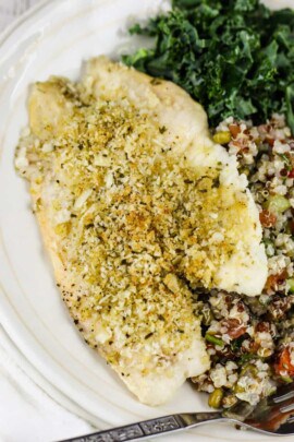 top view of Baked Tilapia on a plate