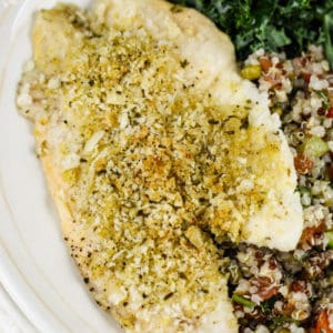 top view of Baked Tilapia on a plate