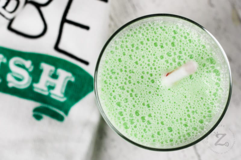 top view of Copycat Shamrock Shake in a glass
