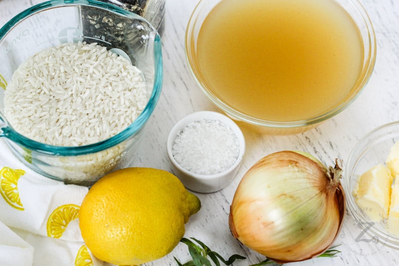 Lemon Rice ingredients on a table