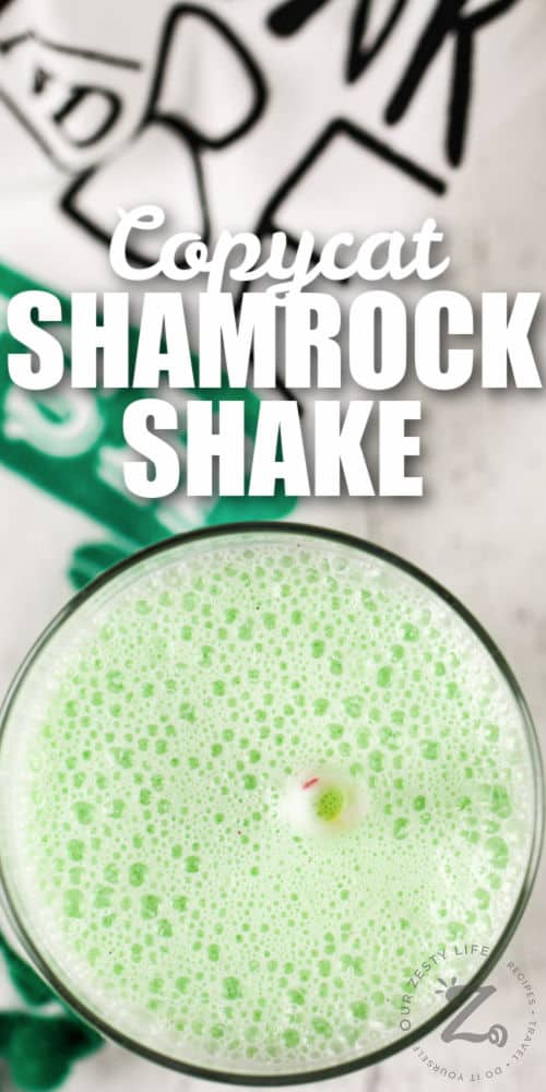 top view of Copycat Shamrock Shake with a title