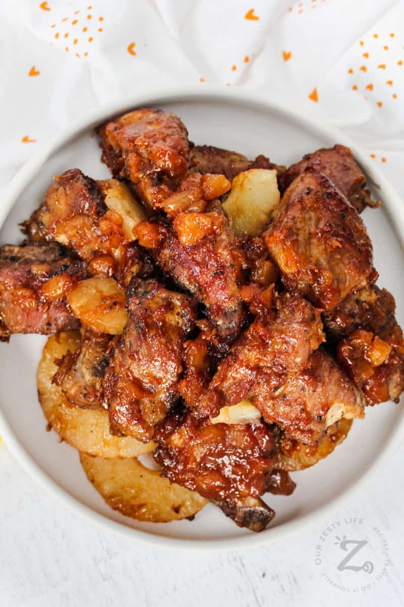 Sweet and Sour Spare Ribs on a plate