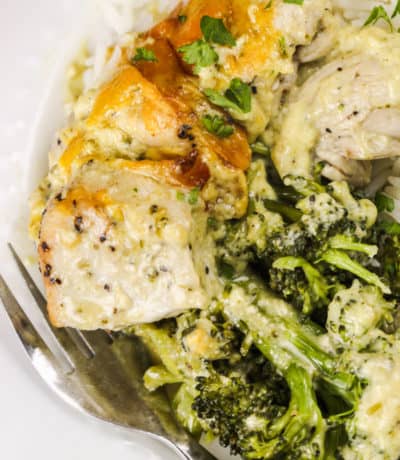 close up of plated Chicken Broccoli Bake