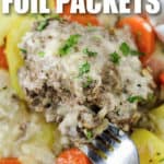 Hamburger Foil Pack with a fork and a title