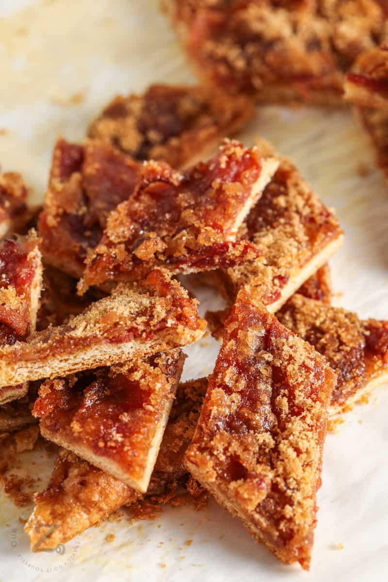 A pile of Bacon Crack pieces piled on top of each other