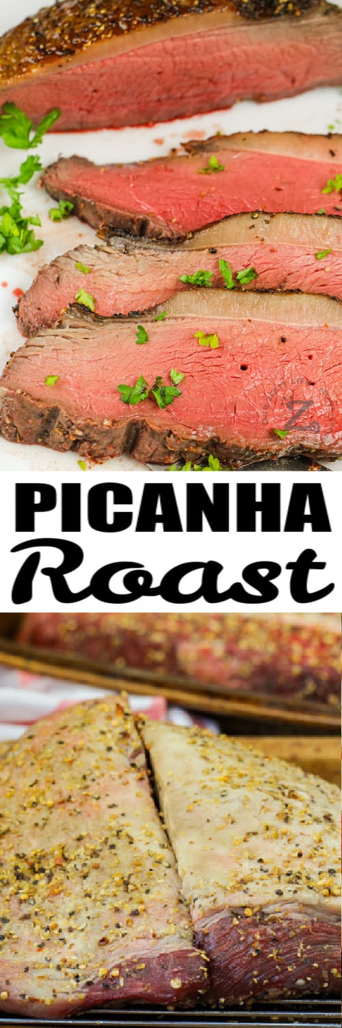 cooked Picanha Roast with a title
