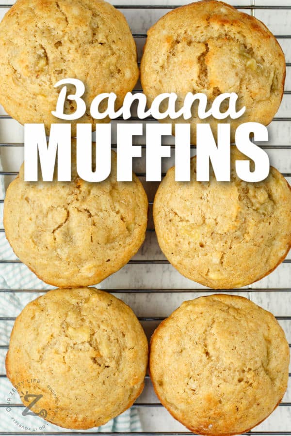 Sourdough Banana Muffins with a title