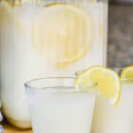 glasses of Creamy Lemonade with jug in the background