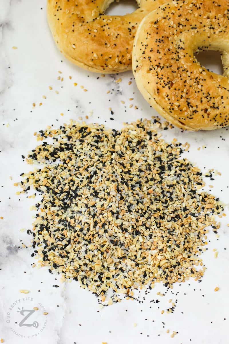 Everything Bagel Seasoning Recipe mixed on a table top