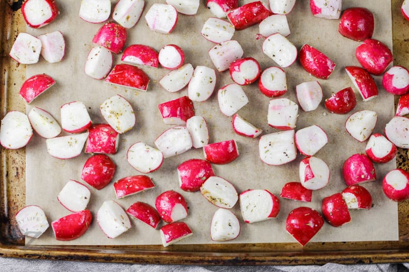 Oven Roasted Radishes before cooking
