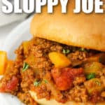 Manwich Sloppy Joe on a plate with writing