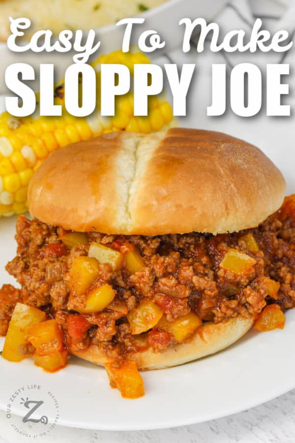 close up of plated Manwich Sloppy Joe with a title