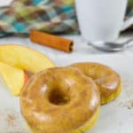 plated Baked Apple Donuts with apple slices
