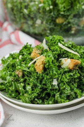 close up of Kale Caesar Salad