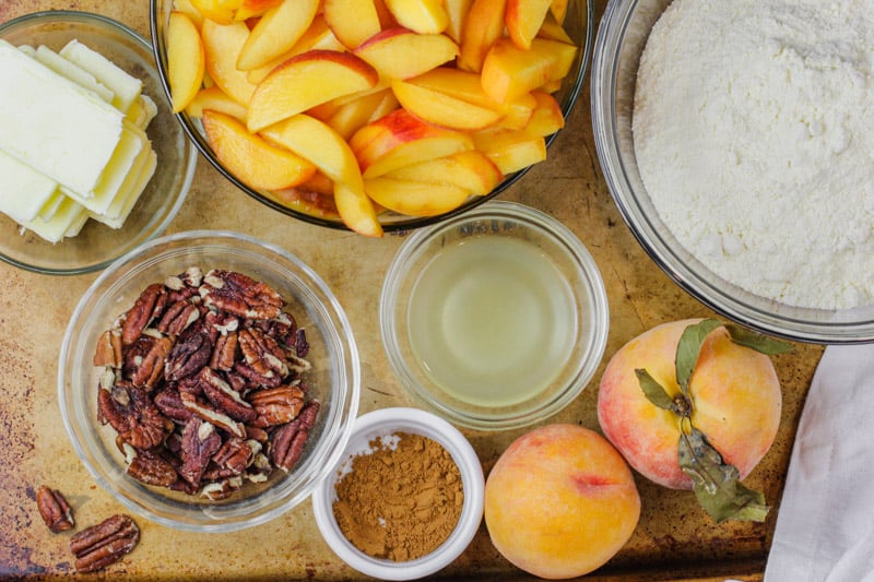 ingredients to make Peach Dump Cake