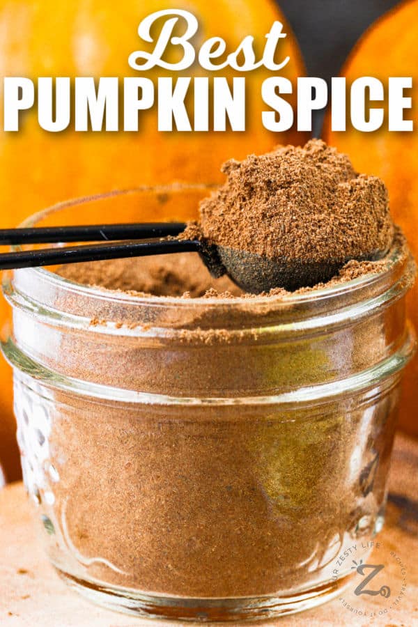 jar of Pumpkin Spice with a title